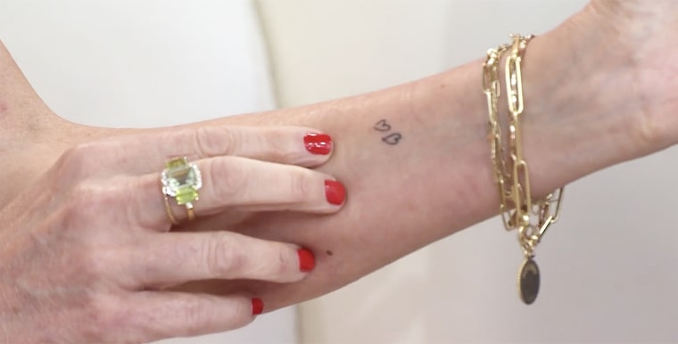 Close-up of Savannah's new tattoo.