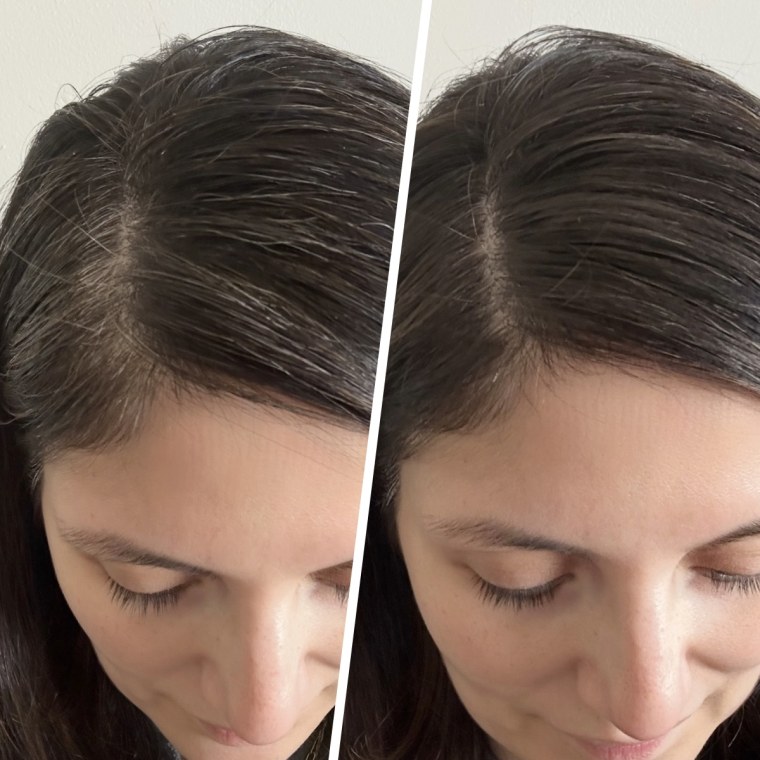 Shop TODAY editorial director Adrianna Brach tries the Everpro Gray Away Root Touchup Quick Stick.