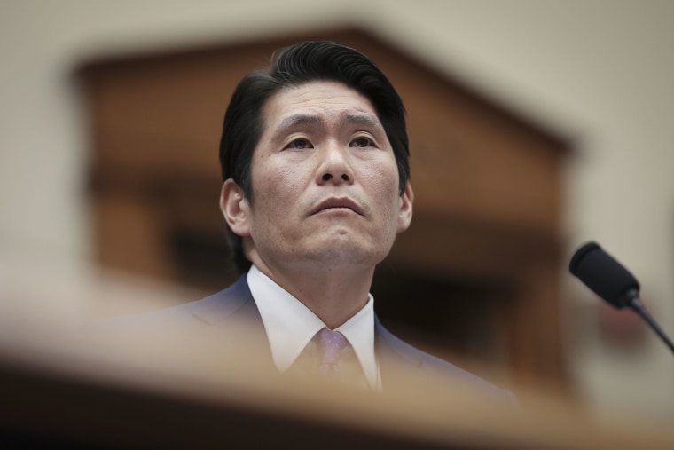 Former special counsel Robert K. Hur testifies before the House Judiciary Committee on March 12, 2024.