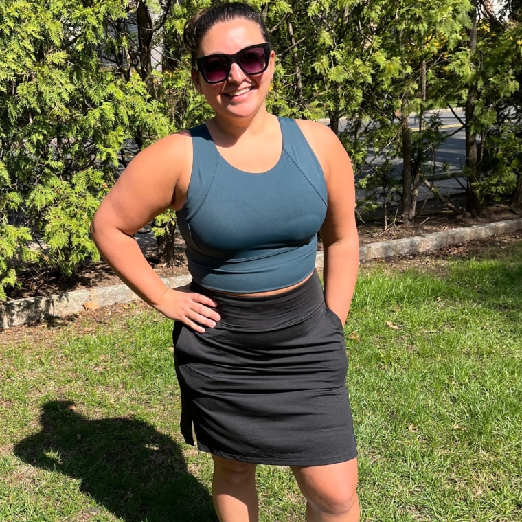 Producer Jillian Gonzales tries the Viodia Athletic Skort.