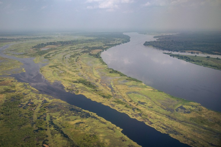 Aerial view of the Congo River.