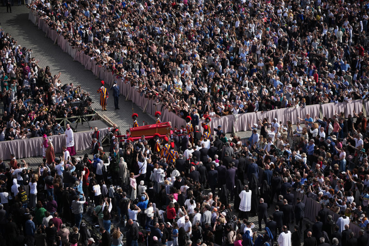 Image: The Body Of Pope Francis Is Transferred To The Basilica St Peter To Lie In State