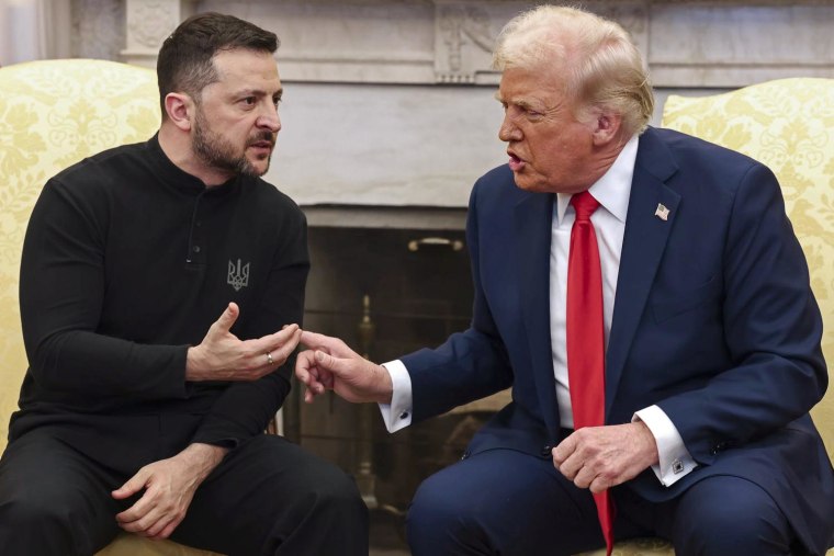 Ukrainian President Volodymyr Zelenskyy meets with President Donald Trump in the Oval Office of the White House on Feb. 28, 2025.