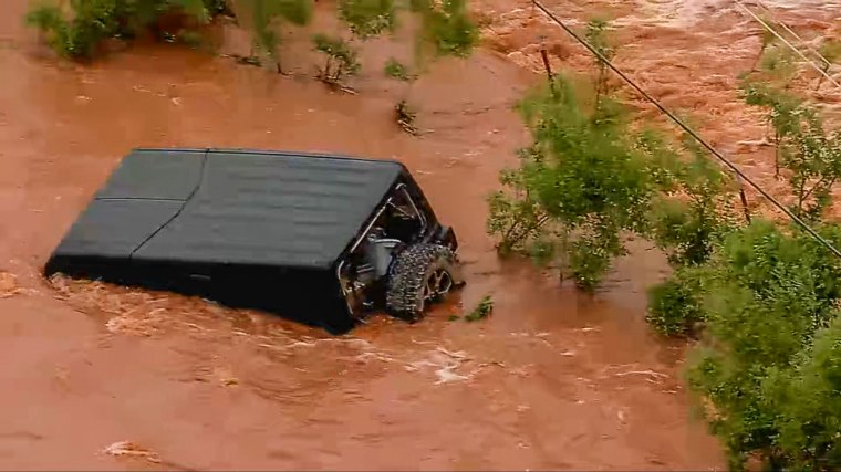 Flooding in Pottawatomie County, Oklahoma, on April 30, 2025.