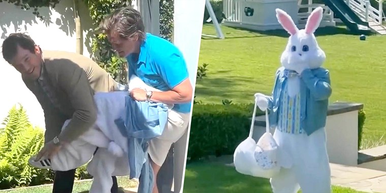 Rob Lowe's Attempt To Dress Up As The Easter Bunny With Chris Pratt Hilariously Fails