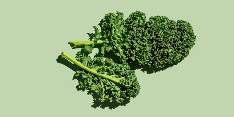 Fresh green organic kale leaves