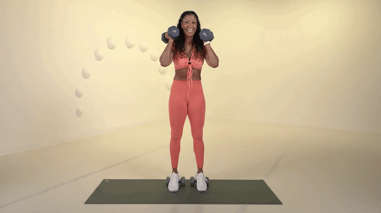 Heels-elevated squat.