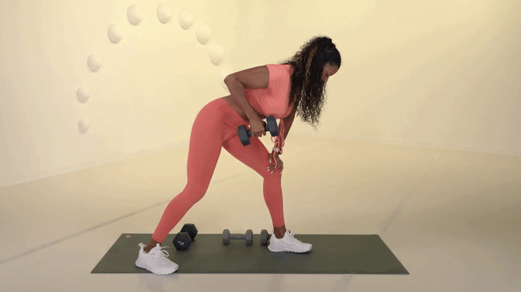 Single arm dumbbell row.