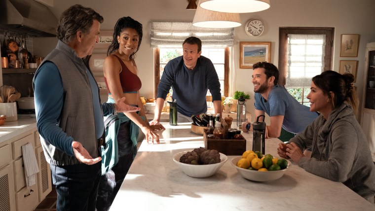 Ted McGinley jako Derek, Jessica Williams jako Gaby, Jason Segel jako Jimmy, Michael Urie jako Brian i Christa Miller jako Liz w