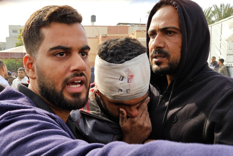 Relatives of Palestinians those who lost their lives in Israeli airstrike