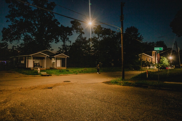 The chase stopped at the intersection of Adele and Lamar streets, where officers found Harris wounded.