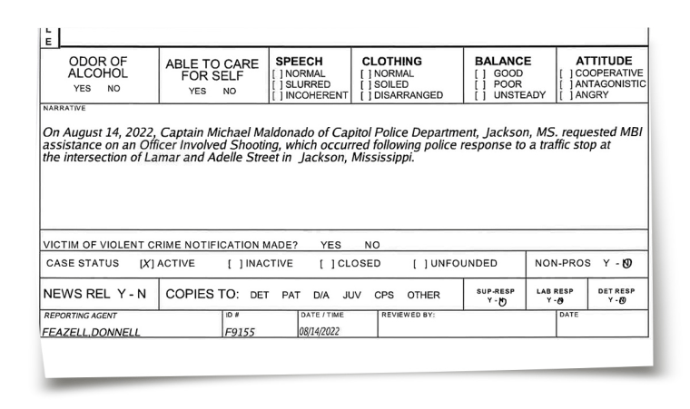Excerpt of Police Report 