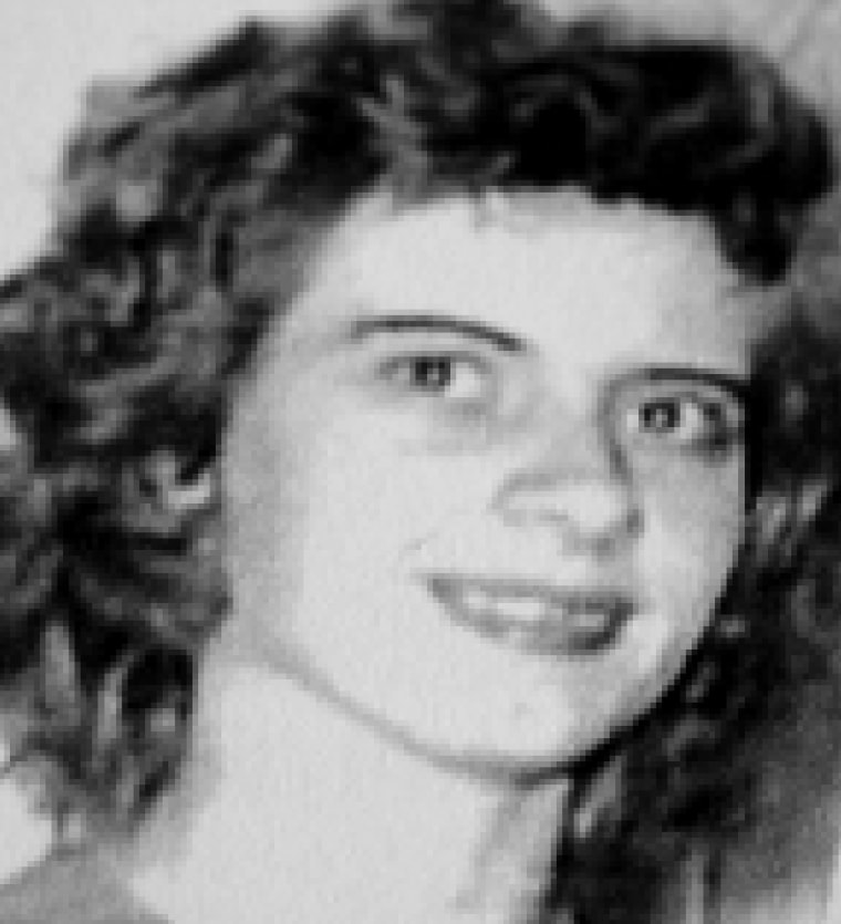 A black and white image of Audrey Backeberg