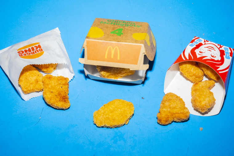 Chicken menu items from Burger King, McDonald's and Wendy's