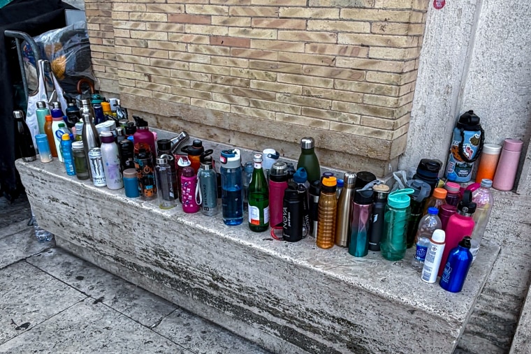Water bottles.