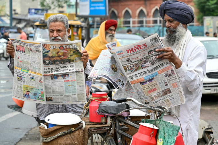 The nuclear-armed rivals exchanged small arms and artillery fire overnight along the de facto border in contested Kashmir, the Indian army said May 8.