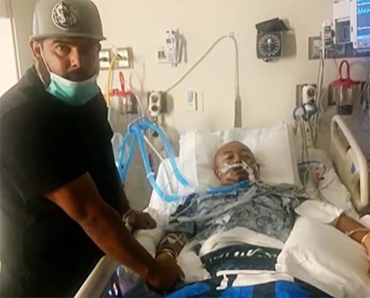 Isaac Leal in the hospital.