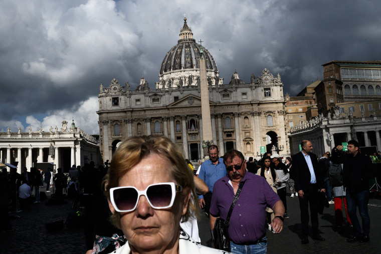 Thick black smoke emerged on May 7, 2025, from the chimney of the Sistine Chapel in a sign that cardinals had failed to elect a new head of the Catholic Church in their first conclave vote.