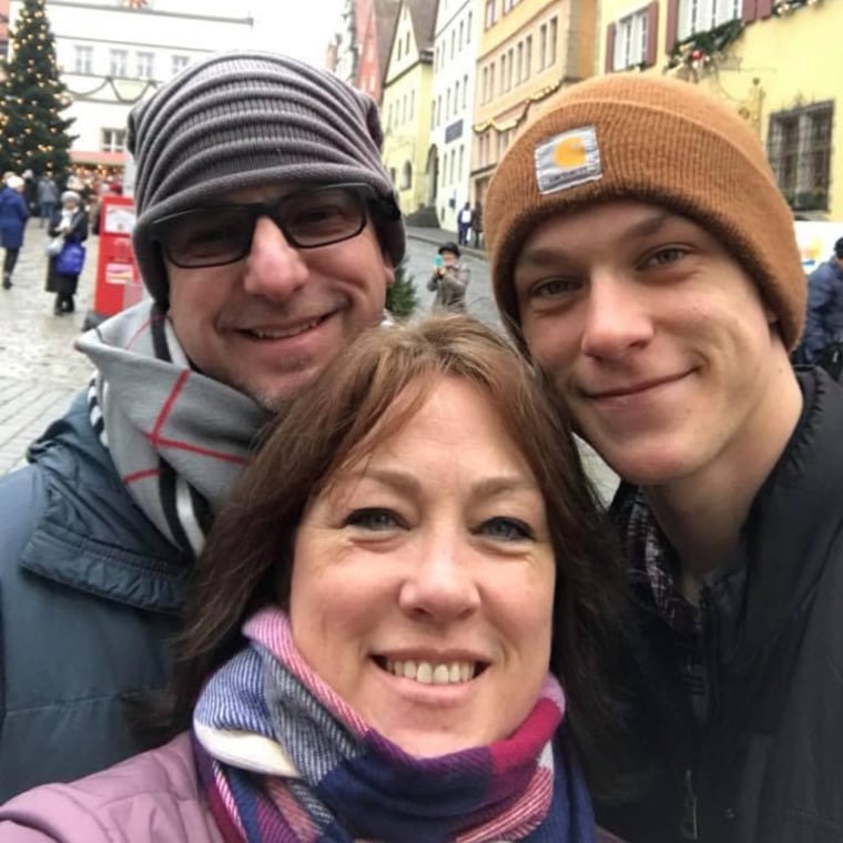 Alec Langen with his parents.
