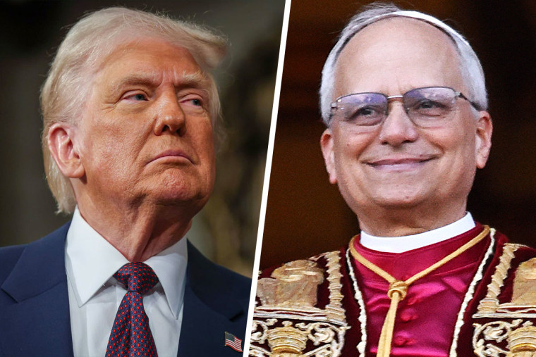 President Donald Trump and Pope Leo XIV.