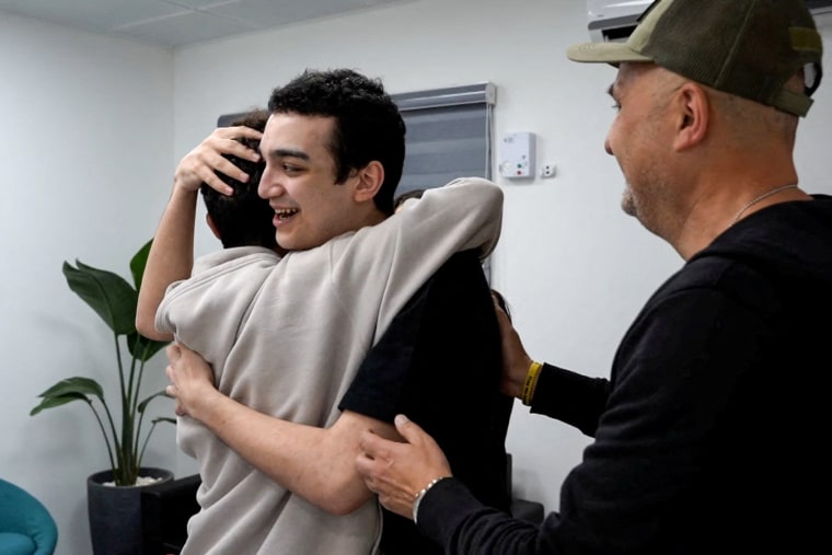 Edan Alexander, who has been released from captivity by Hamas, reunites with his family