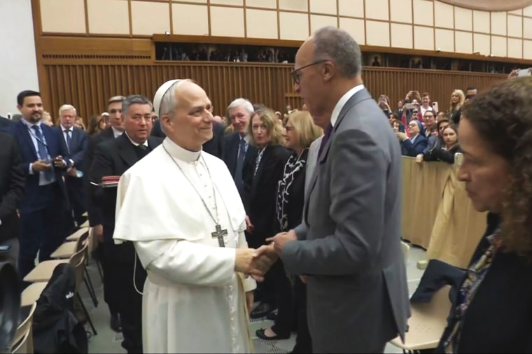 Pope Leo audience with the media at the Vatican