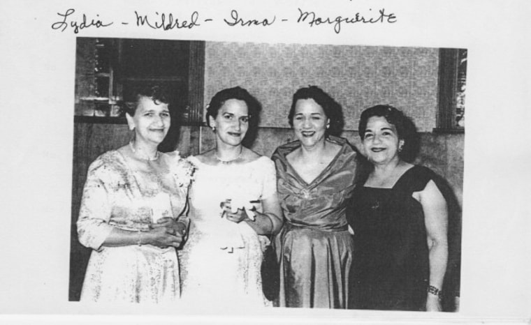 Pope Leo’s mother Mildred, second from left, poses with her sisters.