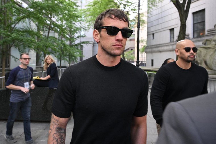 Cassie Ventura's husband, Alex Fine arrives at federal court in New York City on May 12, 2025.