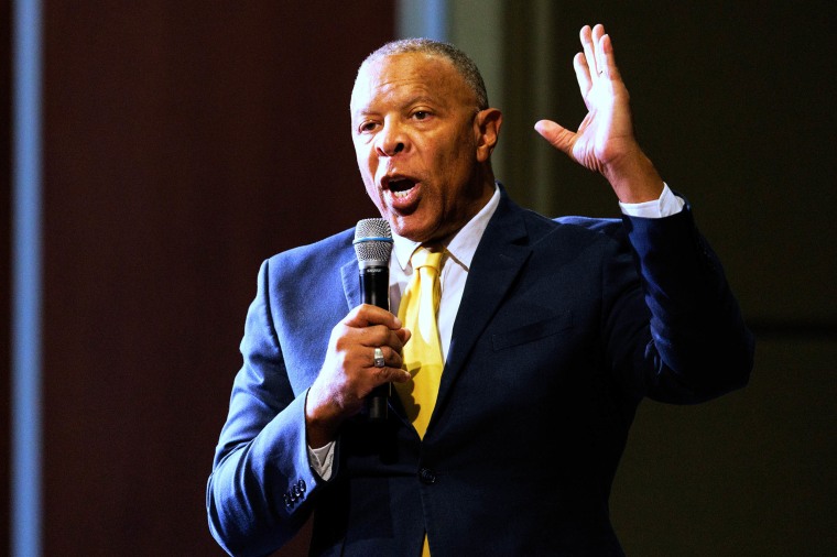 John Ewing Jr. speaks during a town hall