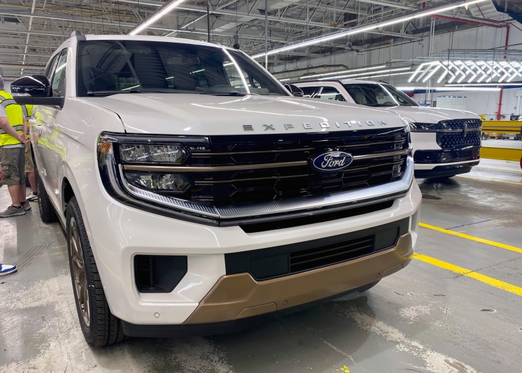 A 2025 Ford Expedition with bronze trim at the automaker’s Kentucky Truck Plant on April 30, 2025.