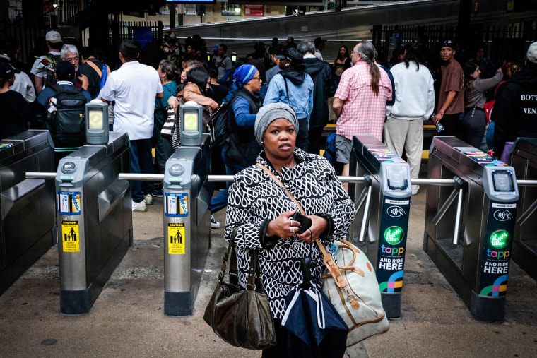 Passengers wait to board the PATH Train at Newark Penn Station on May 16, 2025 in New Jersey.