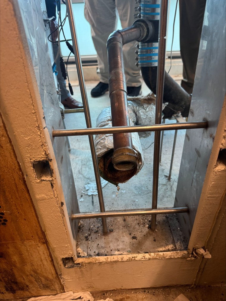 Inside of a prison cell where the escape is believed to have happened, at Orleans Parish Justice Center on May 16, 2025.