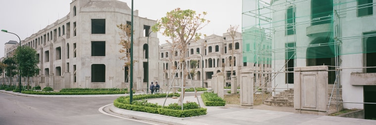 Luxury apartments under construction north of Hanoi's West Lake.