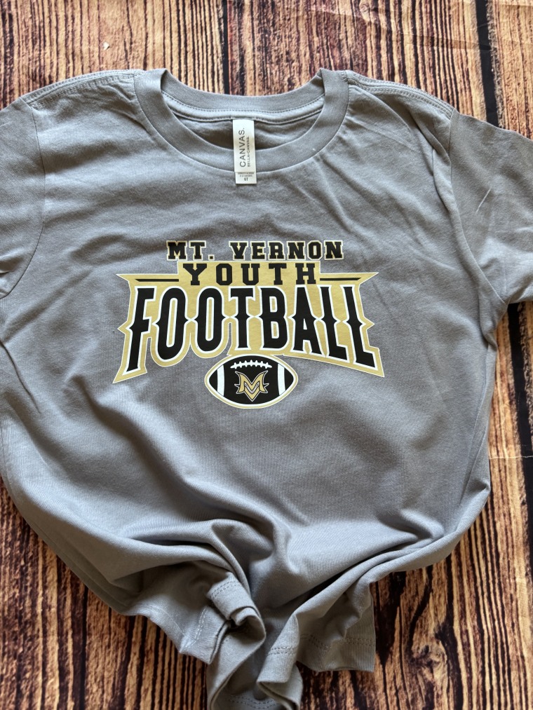 T-shirt that reads "Mt. Vernon Youth Football"