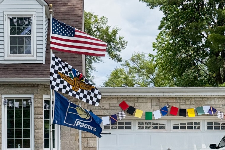 A house with flags.