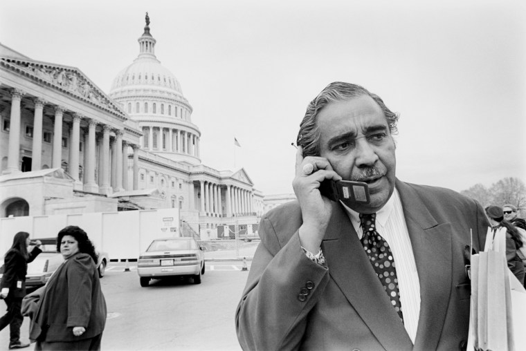 Charles Rangel talking connected mobile phone