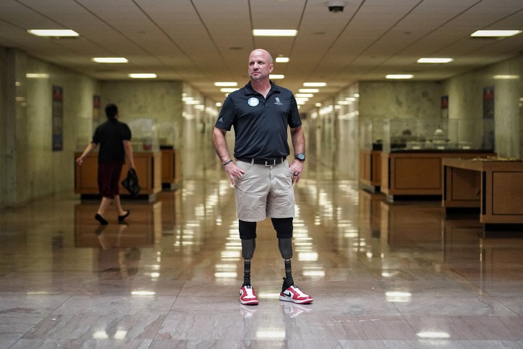 Army veteran Dan Nevins traveled to the U.S. Capitol on May 21, 2025, to push for legislation that would ensure veterans are able to receive their full retirement pay and disability compensation.