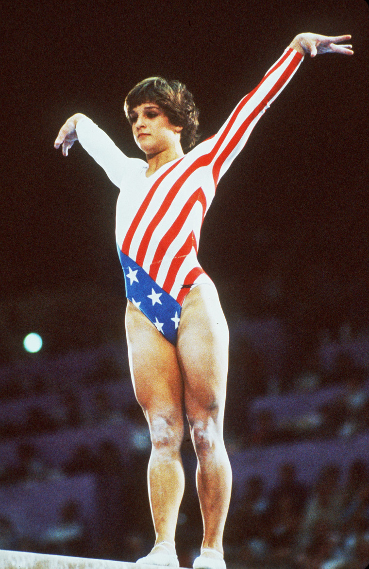 Mary Lu Reton compete em Los Angeles nas Olimpíadas de 1984.