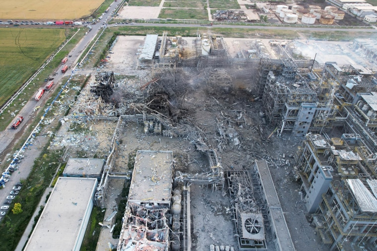 Aerial view of the explosion