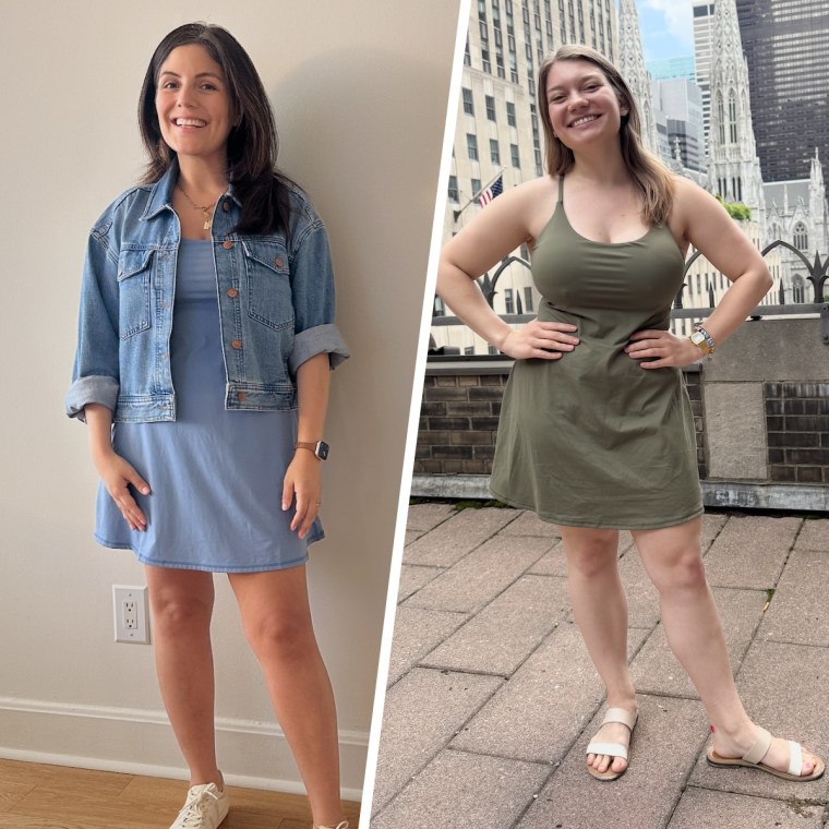 Shop TODAY editorial director Adrianna Brach and associate editor Sierra Hoeger try the Halara Softlyzero Plush Backless Active Dress - Easy Peezy Edition.