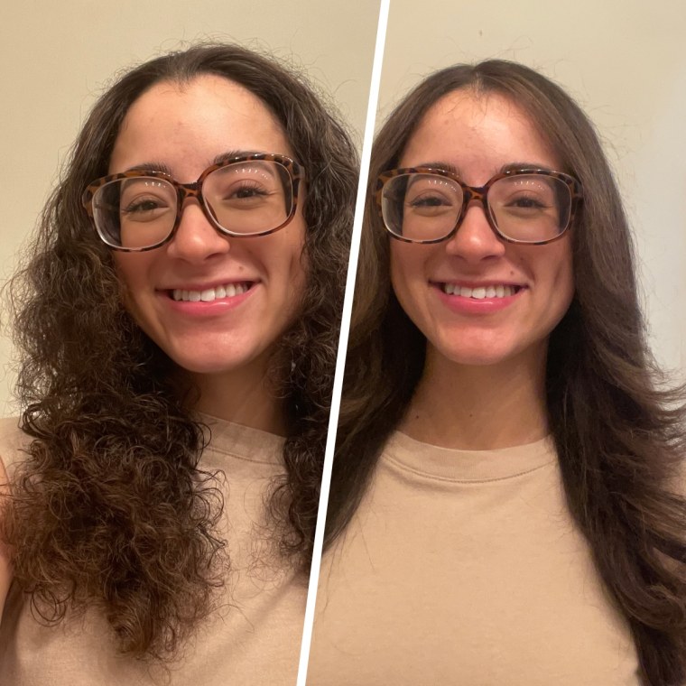 Revlon One-Step Hair Dryer and Volumizer before and after use.