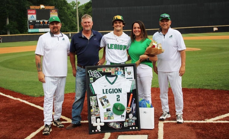 Senior Jackson Gordon says running to his mom at home base was a fitting end to his high school baseball career.