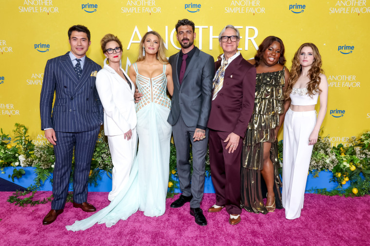 Henry Golding, Elizabeth Perkins, Blake Lively, Michele Morrone, Paul Feig, Alex Newell and Anna Kendrick attend the "Another Simple Favor" special screening in New York.