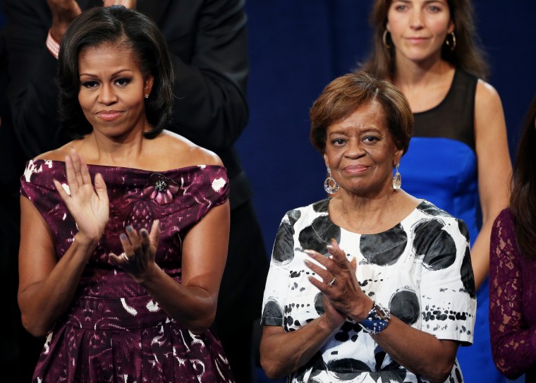 Michelle Obama e sua mãe Marian Robinson