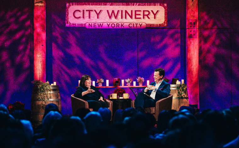 Ina Garten i Willie Geist on "Niedziela dzisiaj z Willie Geist." (Miejsce sponsorowane przez Winery City.)