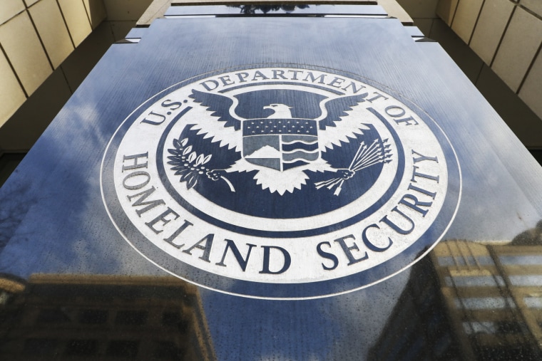 The U.S. Department of Homeland Security sign is seen on US Immigration and Customs Enforcement (ICE) Building in Washington