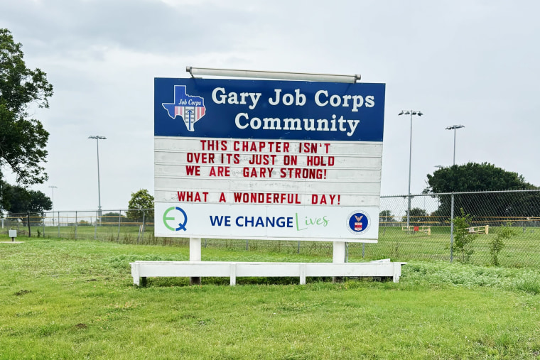 A sign outside the Gary Job Corps Center.