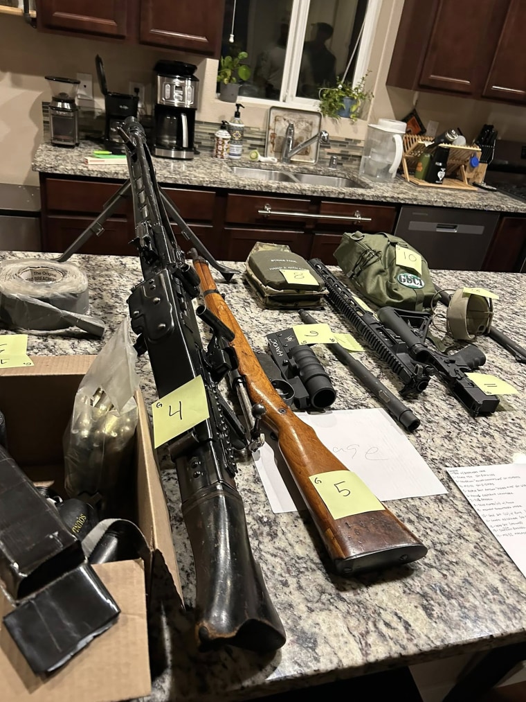 Guns recovered at a home in Lacey, Wash.