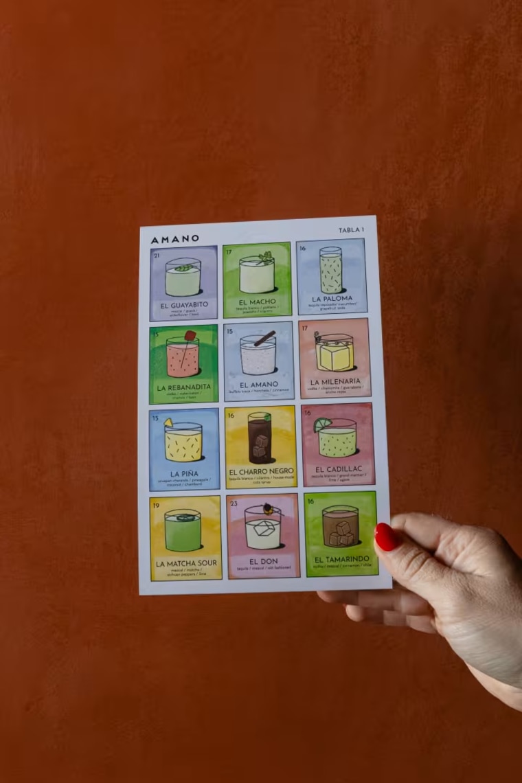 Amano's menu.