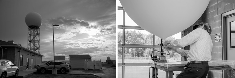 A balloon launch at the NWS Forecast Quad Cities office in Davenport.